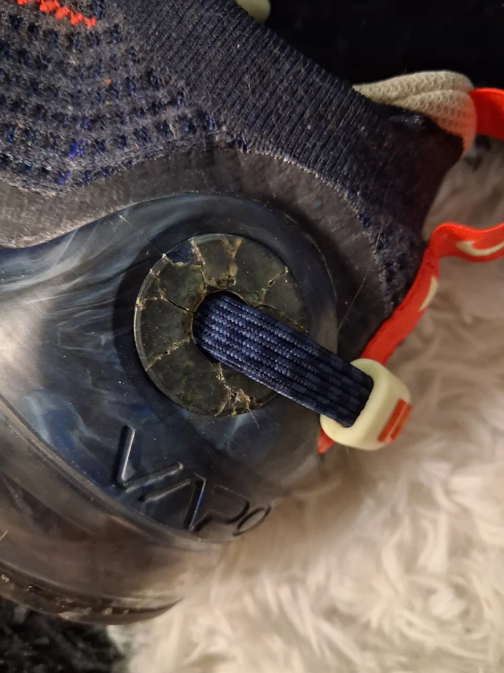 Nike Men's Knit Athletic Sneakers in Navy with Orange Accents